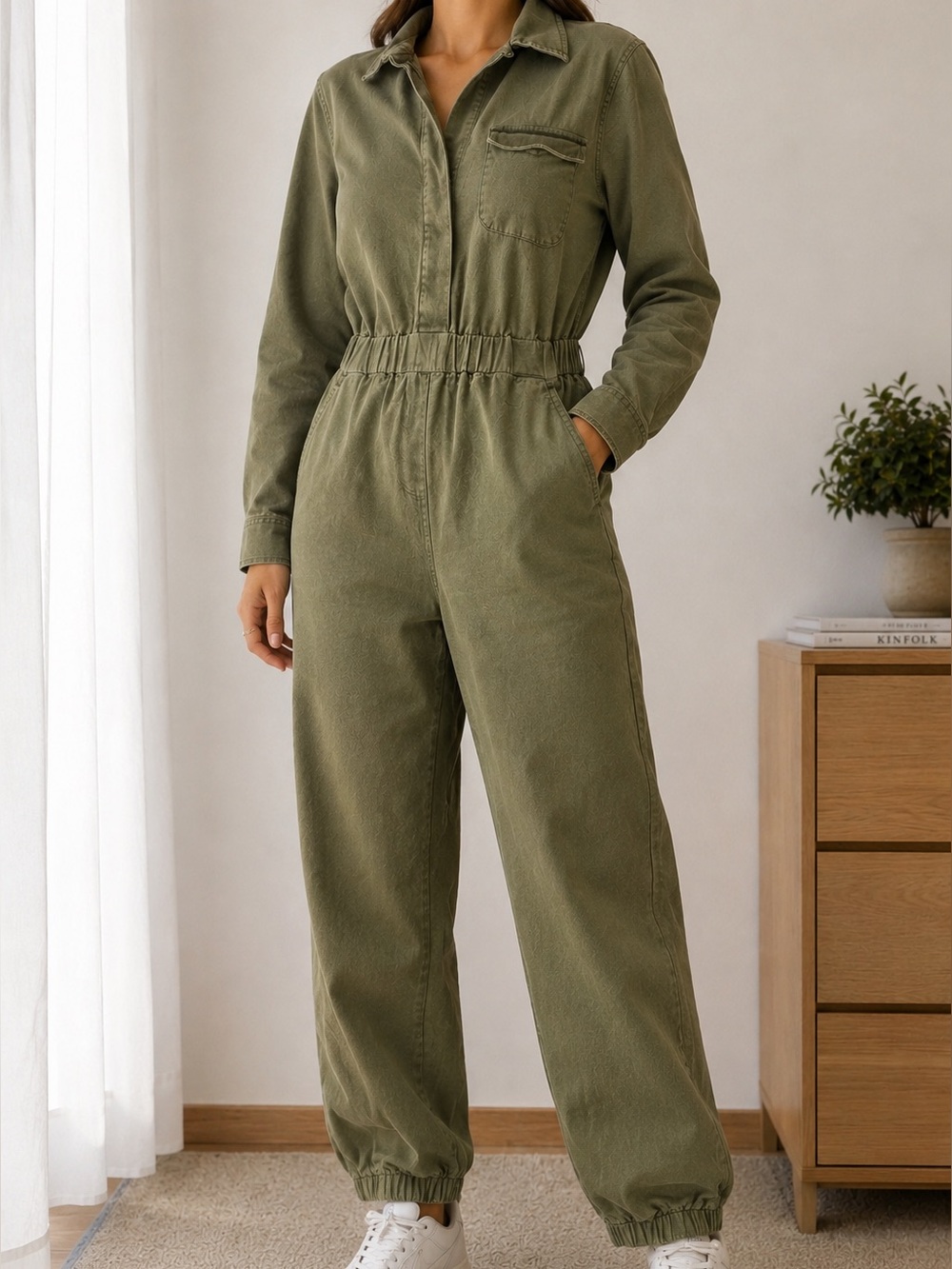 Olive Green Utility Jumpsuit - Women Pants & Jumpsuits